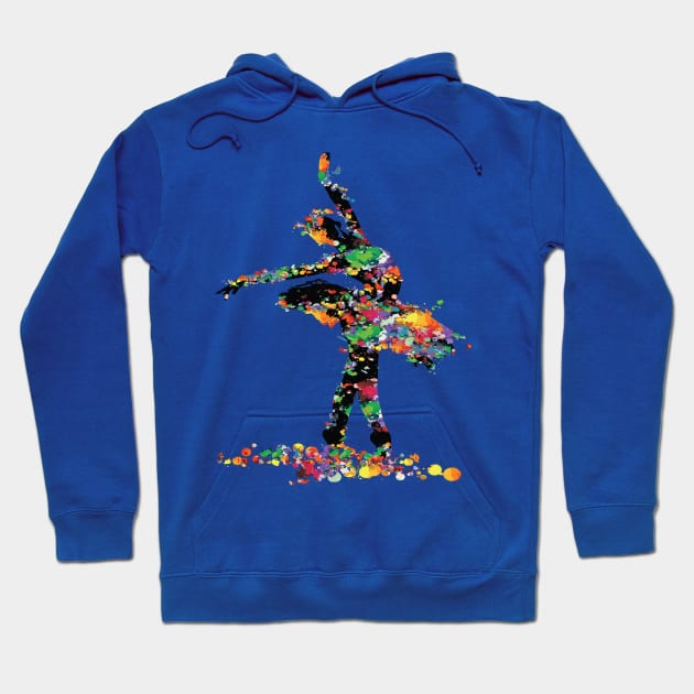 Ballerina with paint splash Hoodie by CindyS